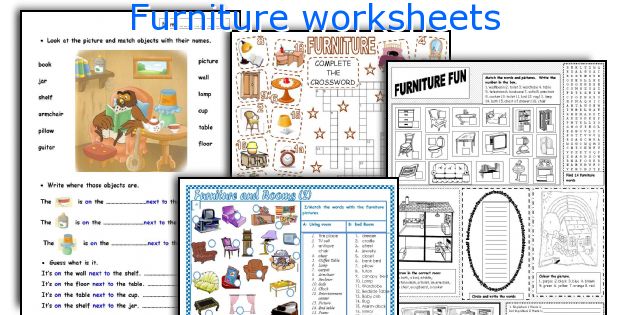 Furniture worksheets