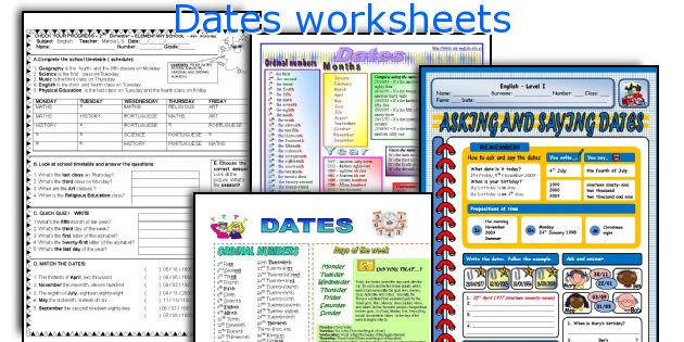 Dates worksheets