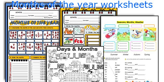 Months of the year worksheets