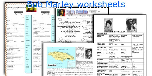 Bob Marley worksheets