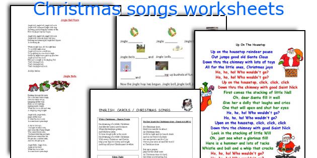 Christmas songs worksheets