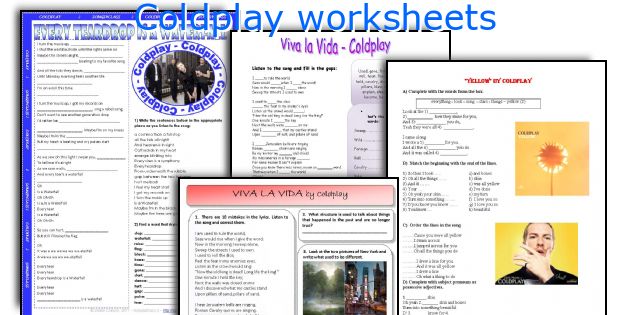 Coldplay worksheets