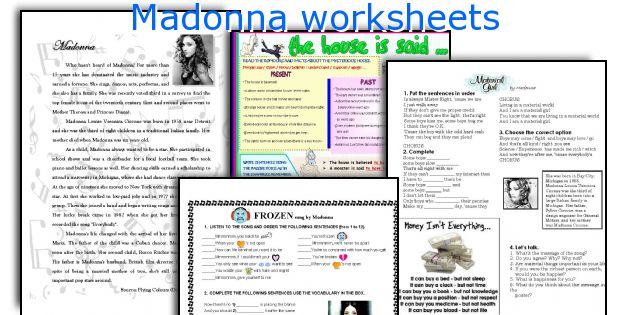 Madonna worksheets