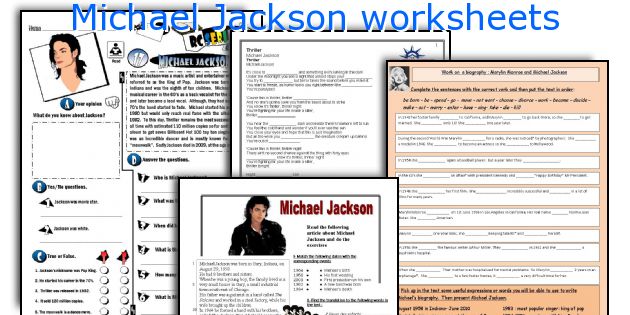 Michael Jackson worksheets