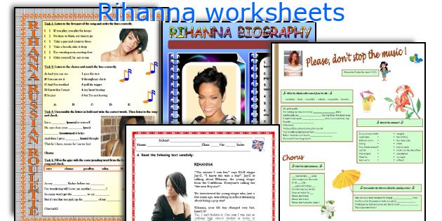 Rihanna worksheets
