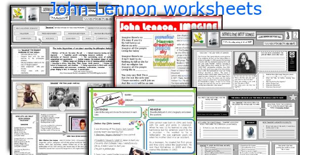 John Lennon worksheets